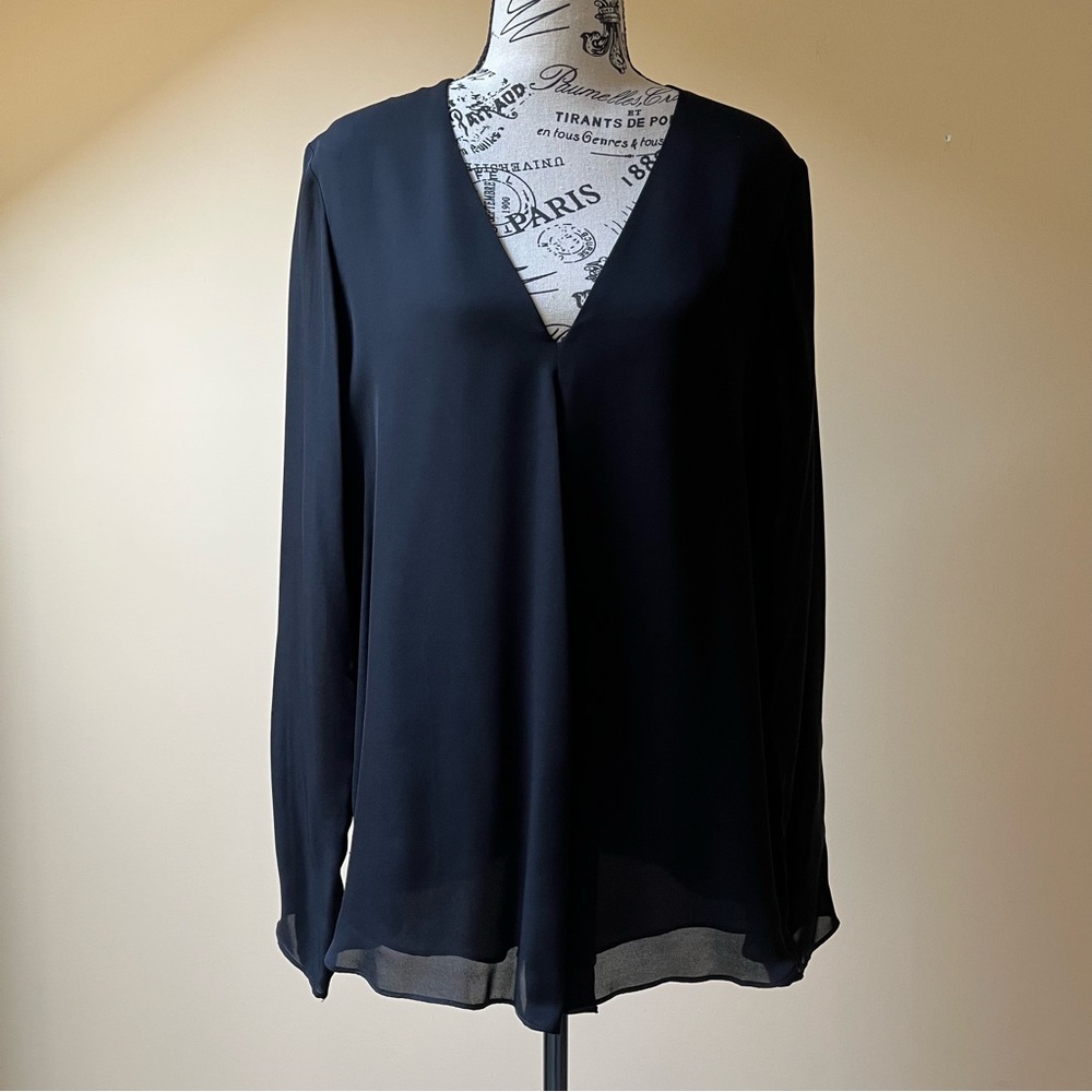 Heather Black Flowy Top